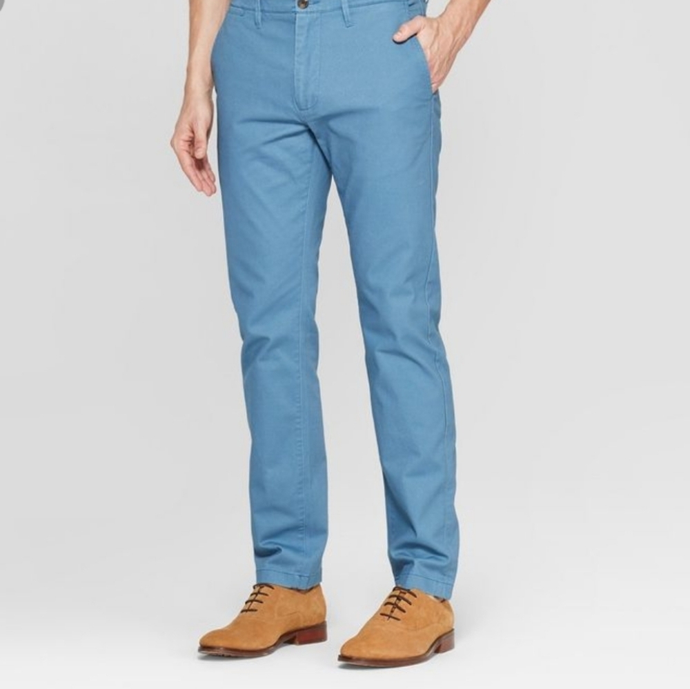 Goodfellow Blue Hennepin Slim Chino Pants, 40×32